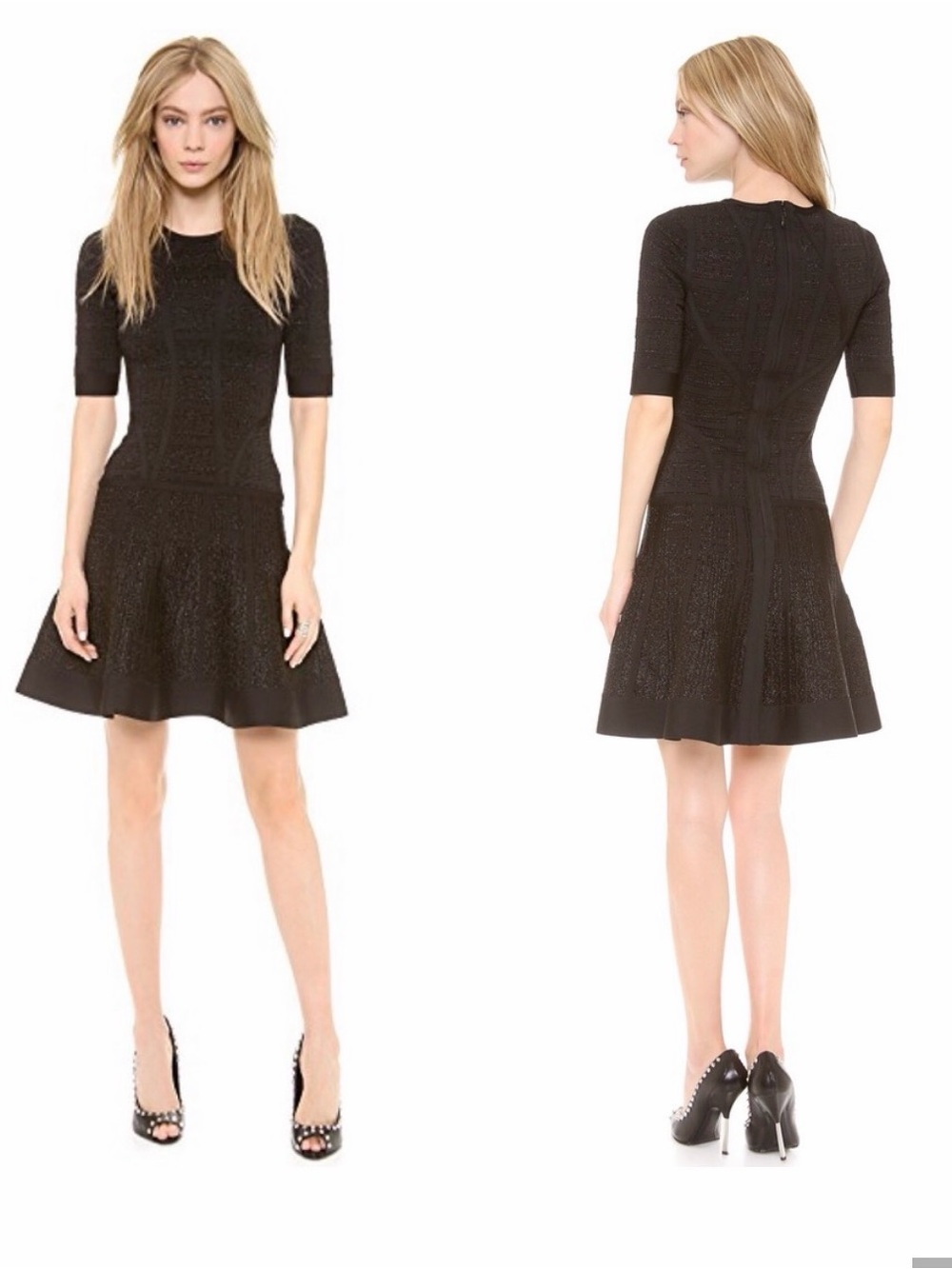 Herve Leger Black Clara Dress Size Small